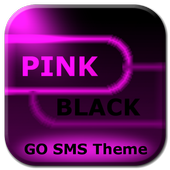 GO SMS Pink Black Neon Theme 1.2