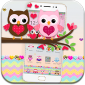 Pink Lovely Owl Cartoon Theme 1.1.16