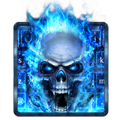 Blue Fire Skull Keyboard 10001015