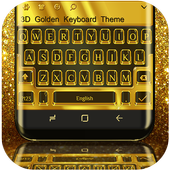 3D Golden Keyboard Theme 10001003